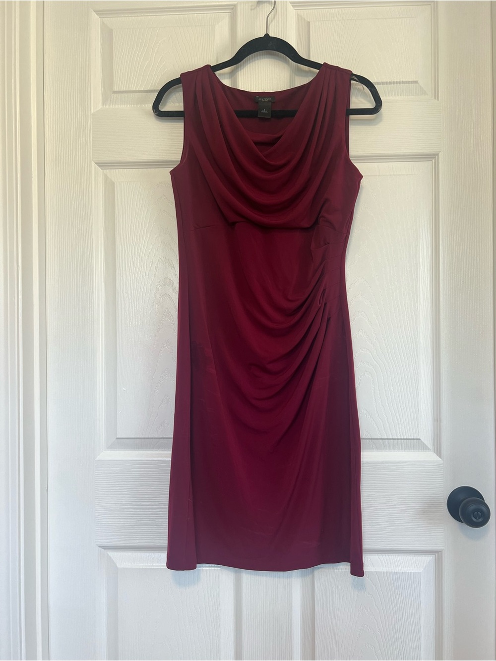 Ann Taylor Factory Burgundy Cowl-Neck Midi Dress